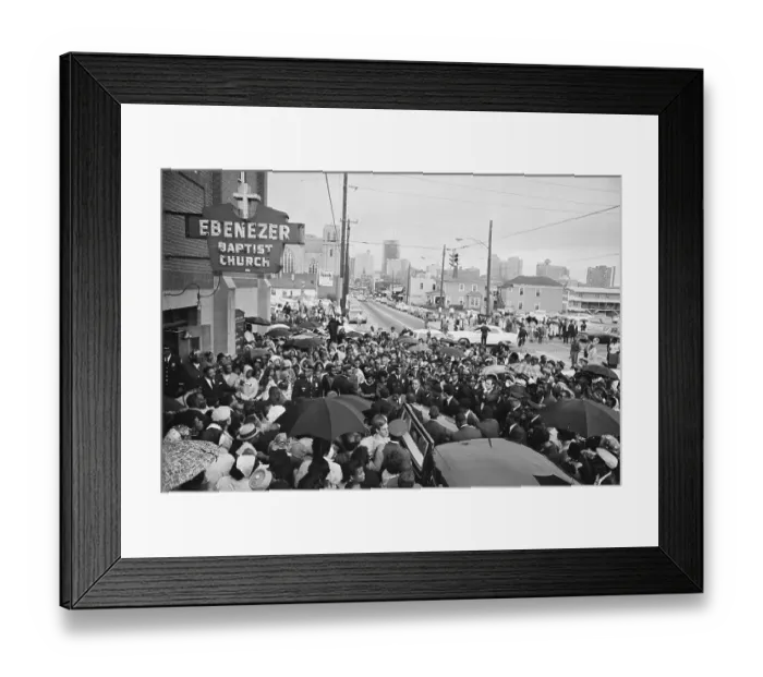 Framed Print : Crowd Outside Ebenezer Baptist Church Framed Print : Crowd Outside Ebenezer Baptist Church