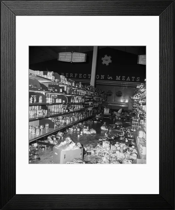 Framed Print : Trashed Supermarket After Riot Framed Print : Trashed Supermarket After Riot