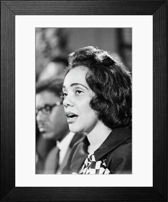 Framed Print : Coretta Scott King Speaking at Press Conference Framed Print : Coretta Scott King Speaking at Press Conference