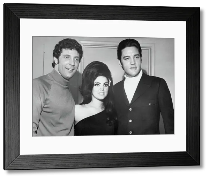 Framed Print : Elvis and Priscilla Presley with Tom Jones Framed Print : Elvis and Priscilla Presley with Tom Jones