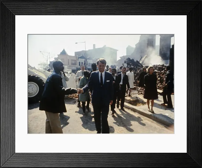 Framed Print : Robert Kennedy Touring Washington District After Fires Framed Print : Robert Kennedy Touring Washington District After Fires