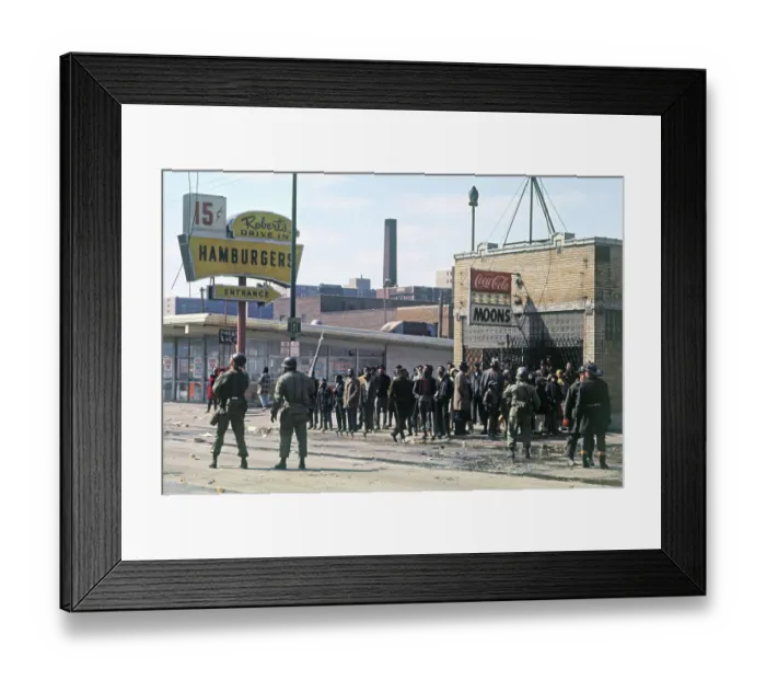 Framed Print : Protesting African Americans Standing in Streets Framed Print : Protesting African Americans Standing in Streets