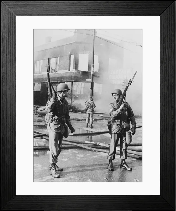 Framed Print : Guardsmen Stand Patrol in Chicago Framed Print : Guardsmen Stand Patrol in Chicago