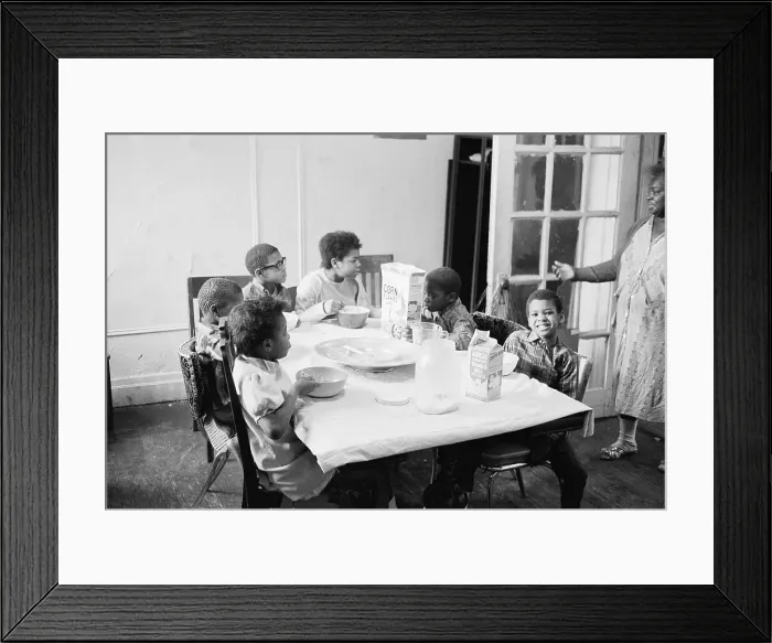 Framed Print : Harlem Family at Breakfast Table