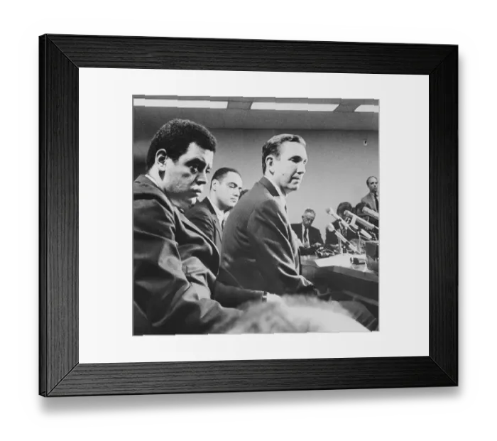 Framed Print : Attorney General Ramsey Clark at Press Conference Framed Print : Attorney General Ramsey Clark at Press Conference