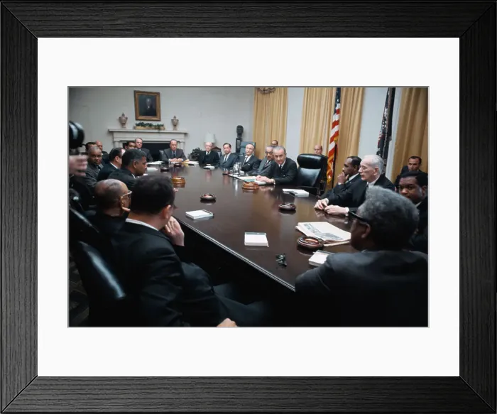 Framed Print : Lyndon B. Johnson Meeting with Black Leaders Framed Print : Lyndon B. Johnson Meeting with Black Leaders