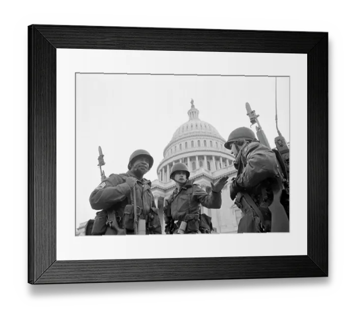Framed Print : Soldiers Guarding Capitol Building Framed Print : Soldiers Guarding Capitol Building