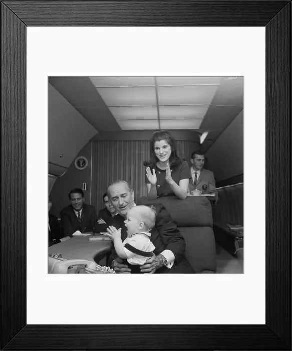 Framed Print : President Lyndon Johnson and Family Members on Airplane Framed Print : President Lyndon Johnson and Family Members on Airplane