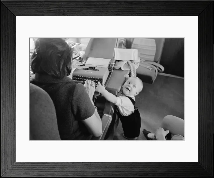 Framed Print : President's Grandson Typing with Journalist Helen Thomas Framed Print : President's Grandson Typing with Journalist Helen Thomas