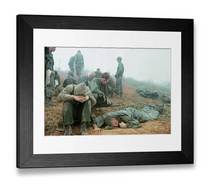 Framed Print : Wounded Soldiers Awaiting Evacuation