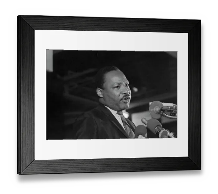Framed Print : Dr. Martin Luther King Jr. Speaking at Microphones Framed Print : Dr. Martin Luther King Jr. Speaking at Microphones