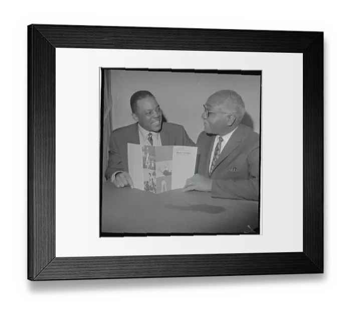Framed Print : Willie Mays and Dr. H. L. Pitts with Book Framed Print : Willie Mays and Dr. H. L. Pitts with Book