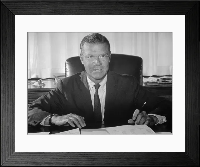 Framed Print : Portrait of Robert McNamara Sitting at his Desk Framed Print : Portrait of Robert McNamara Sitting at his Desk