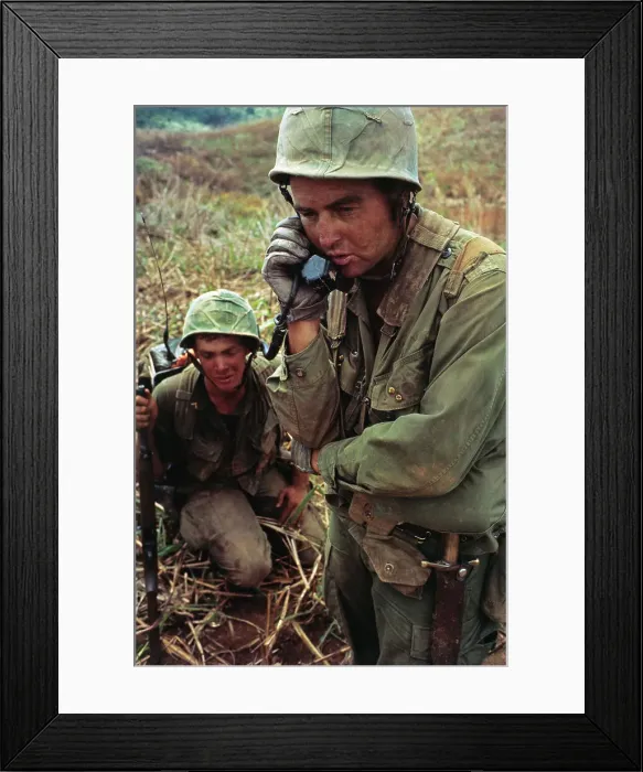 Framed Print : Artilleryman is Seen Keeping Contact by Radio Framed Print : Artilleryman is Seen Keeping Contact by Radio