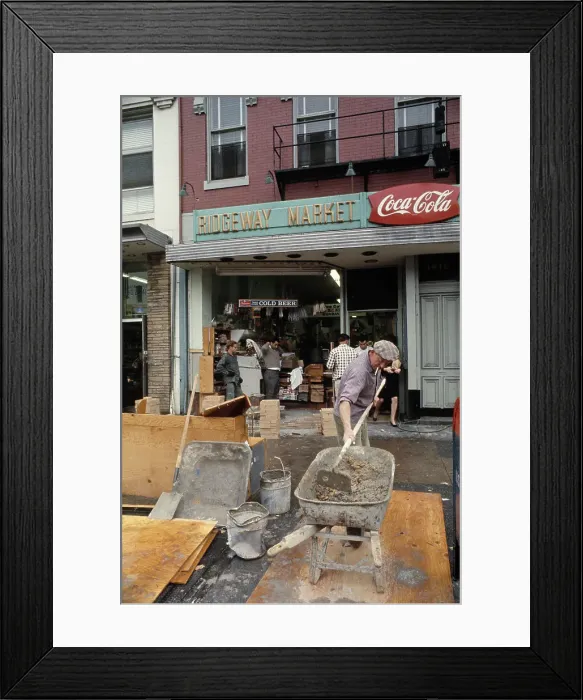 Framed Print : Rebuilding Shop Front Framed Print : Rebuilding Shop Front