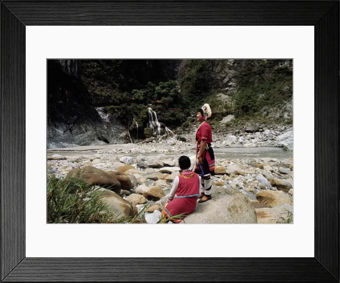 Framed Print : Ami Women. Two Ami indigenous women posing near the Changchun shrine Framed Print : Ami Women. Two Ami indigenous women posing near the Changchun shrine