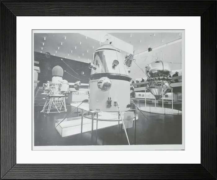 Framed Print : Rocket and Satellite Equipment Display Framed Print : Rocket and Satellite Equipment Display
