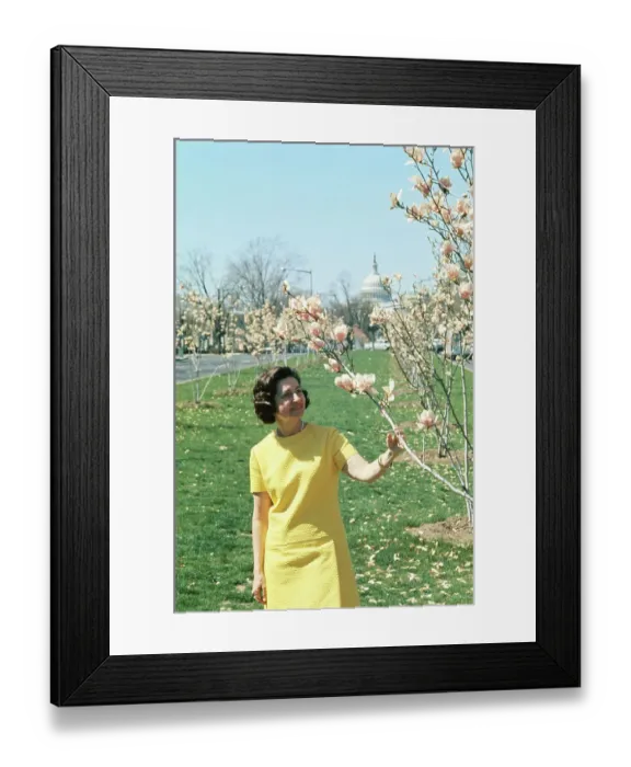 Framed Print : Lady Bird Johnson in White House Garden Framed Print : Lady Bird Johnson in White House Garden