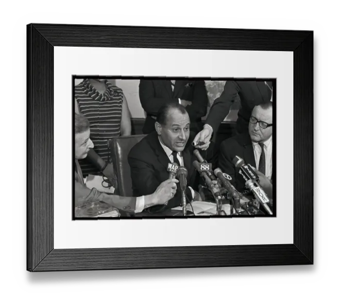Framed Print : Percy Sutton at News Conference Framed Print : Percy Sutton at News Conference
