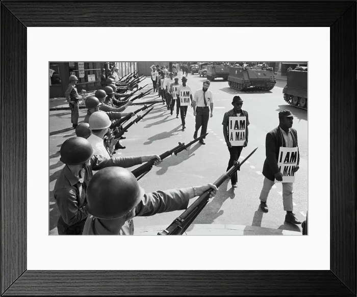 Framed Print : Soldiers at Civil Rights Protest Framed Print : Soldiers at Civil Rights Protest