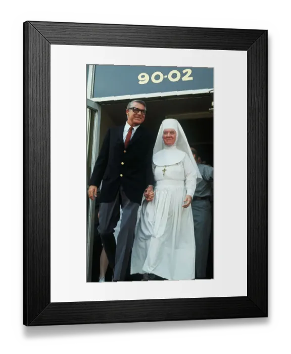 Framed Print : Cary Grant Leaving Hospital Entrance Framed Print : Cary Grant Leaving Hospital Entrance