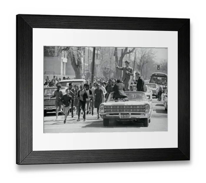 Framed Print : Robert F. Kennedy Waving From Motorcade Framed Print : Robert F. Kennedy Waving From Motorcade