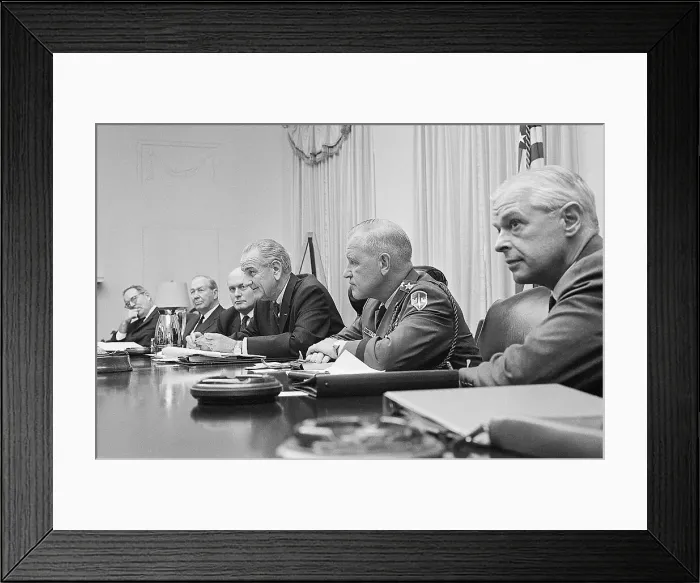 Framed Print : President Johnson Meets with General Abrams Framed Print : President Johnson Meets with General Abrams