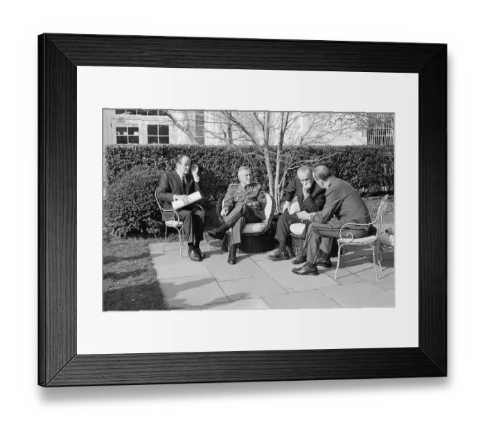 Framed Print : Officials Meeting in White House Rose Garden