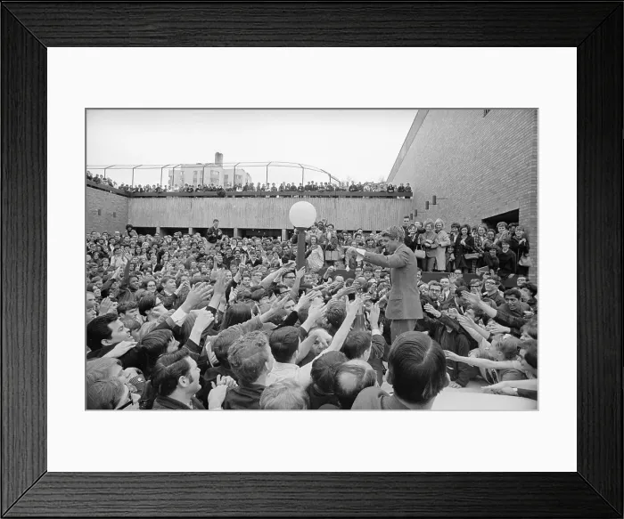 Framed Print : Robert F. Kennedy with Political Fans Framed Print : Robert F. Kennedy with Political Fans