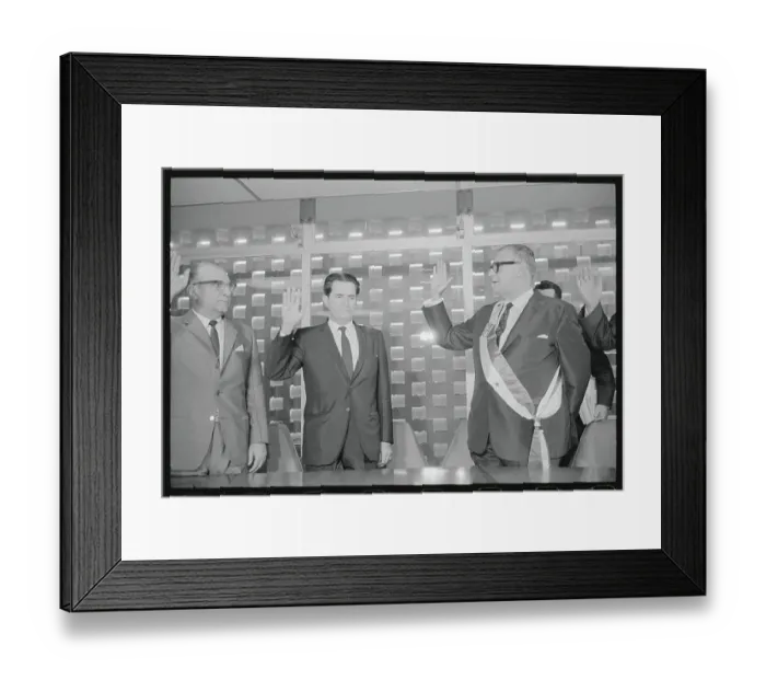 Framed Print : Max Delvalle Swearing in Members of Cabinet Framed Print : Max Delvalle Swearing in Members of Cabinet