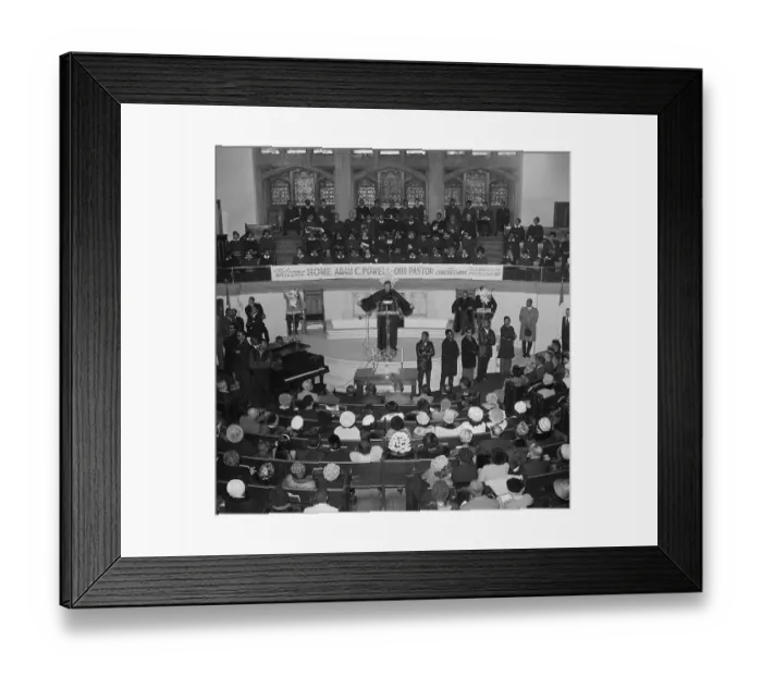 Framed Print : Adam Clayton Powell Preaching Framed Print : Adam Clayton Powell Preaching