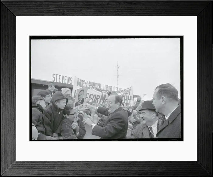 Framed Print : Hubert Humphrey Shaking Hands with Well Wishers Framed Print : Hubert Humphrey Shaking Hands with Well Wishers