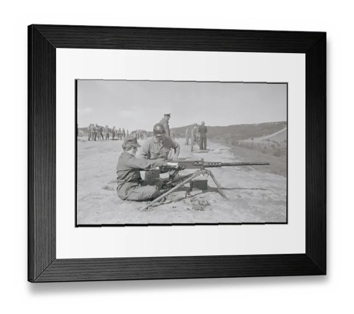 Framed Print : Lieutenant Hamilton Firing Machine Gun Framed Print : Lieutenant Hamilton Firing Machine Gun