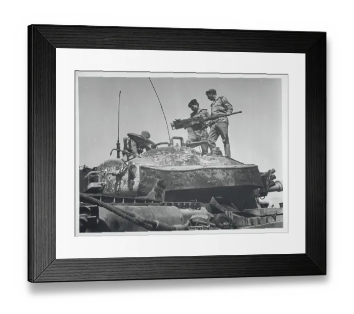 Framed Print : King Hussein Inspecting a Tank