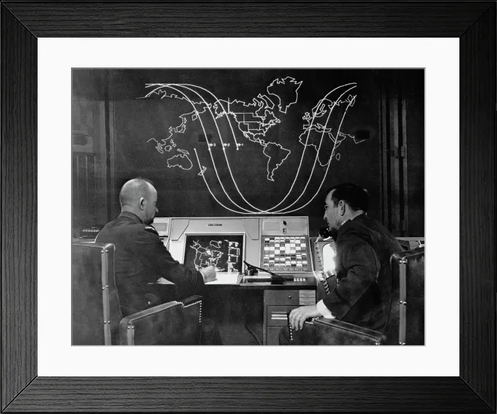 Framed Print : Computerized Map Display Framed Print : Computerized Map Display