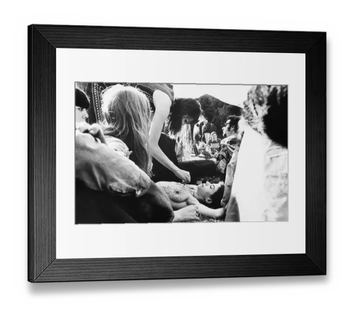 Framed Print : Breast Painting At Hippie Gathering Framed Print : Breast Painting At Hippie Gathering