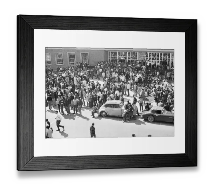 Framed Print : Students File Out of Howard University Building Framed Print : Students File Out of Howard University Building