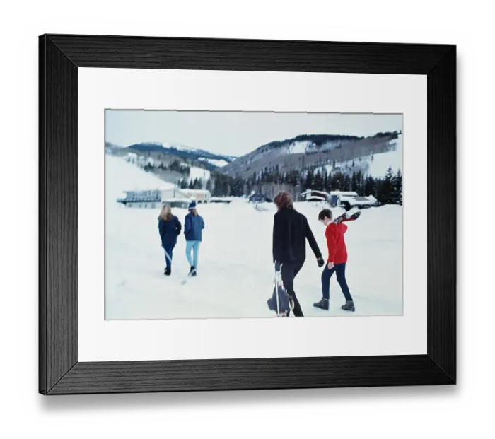 Framed Print : Jackie Kennedy with Her Children Walking in Vail Framed Print : Jackie Kennedy with Her Children Walking in Vail
