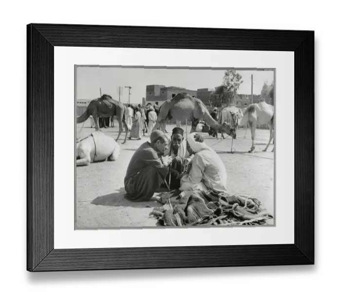 Framed Print : Egyptian Men Sitting on Ground Framed Print : Egyptian Men Sitting on Ground