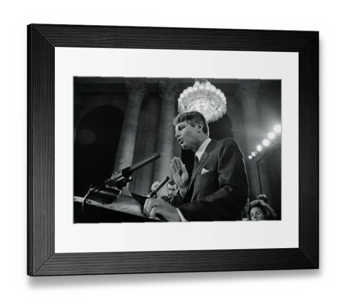 Framed Print : Robert F. Kennedy Speaking at Podium