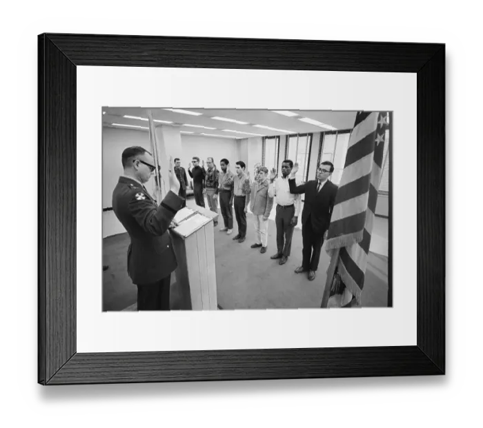 Framed Print : Row Of Inductees Being Sworn Into Army Framed Print : Row Of Inductees Being Sworn Into Army