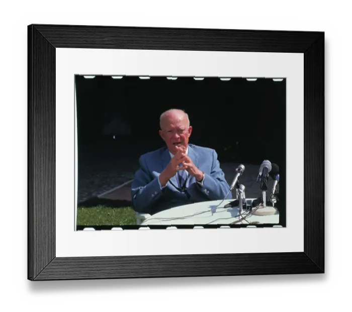 Framed Print : Dwight D. Eisenhower at Podium During Press Conference Framed Print : Dwight D. Eisenhower at Podium During Press Conference