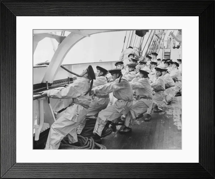Framed Print : Sailors Pulling on Rope Framed Print : Sailors Pulling on Rope