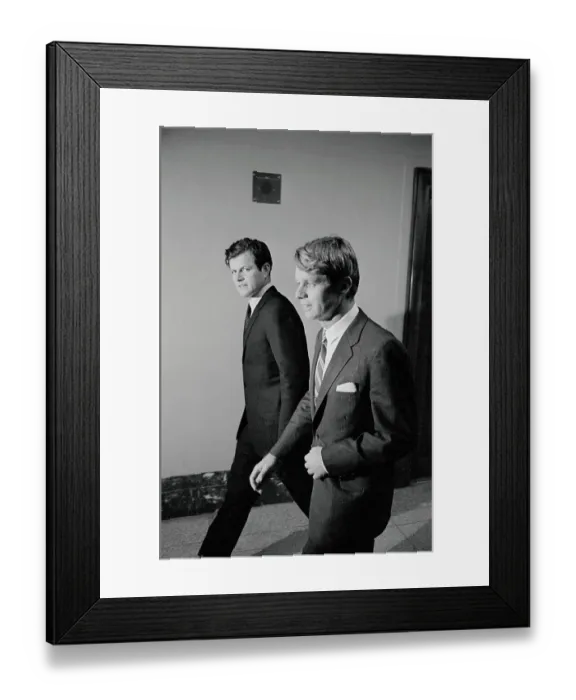Framed Print : Robert Kennedy Walking Beside Edward Kennedy Framed Print : Robert Kennedy Walking Beside Edward Kennedy