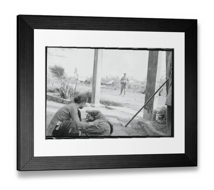 Framed Print : Woman Aiding Her Injured Husband Framed Print : Woman Aiding Her Injured Husband