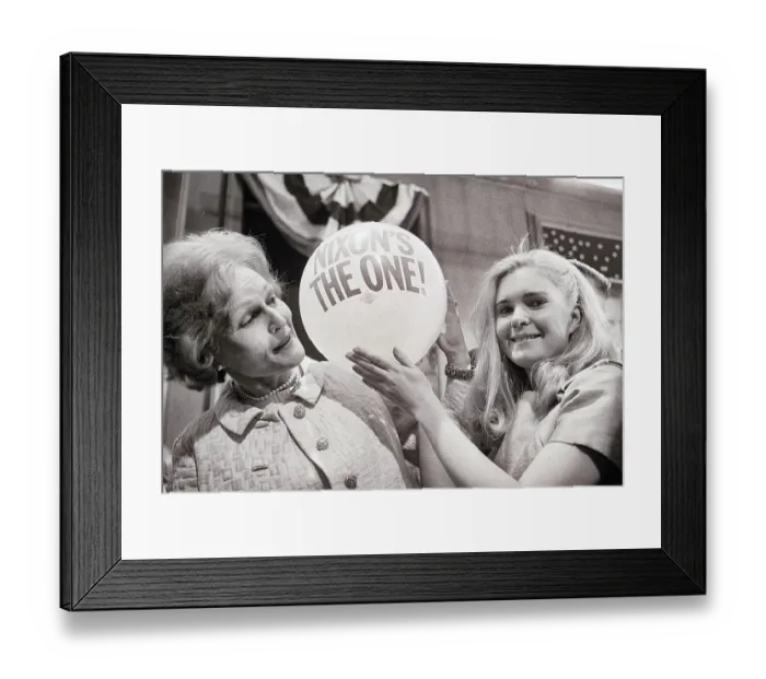 Framed Print : Pat and Tricia Nixon Displaying Balloon Framed Print : Pat and Tricia Nixon Displaying Balloon