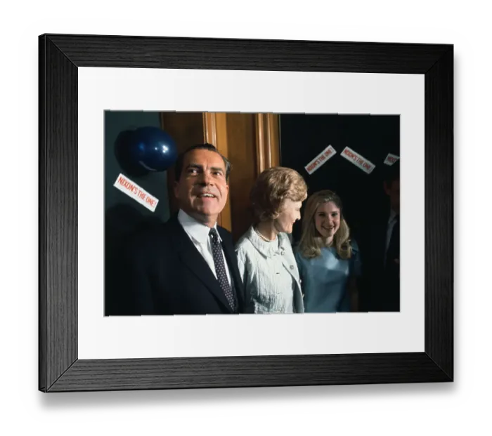 Framed Print : Richard Nixon with His Wife and Daughter Framed Print : Richard Nixon with His Wife and Daughter