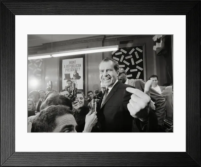 Framed Print : Richard Nixon Gesturing