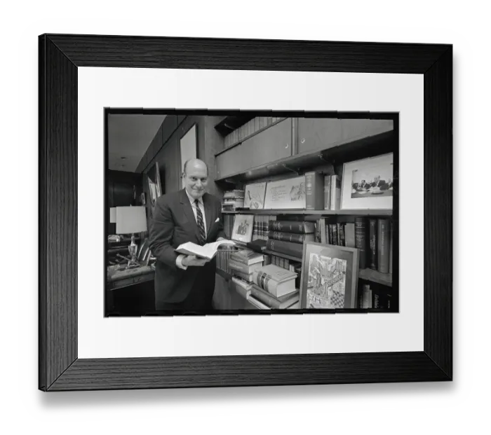 Framed Print : Nicholas Katzenbach Flipping Through a Book Framed Print : Nicholas Katzenbach Flipping Through a Book
