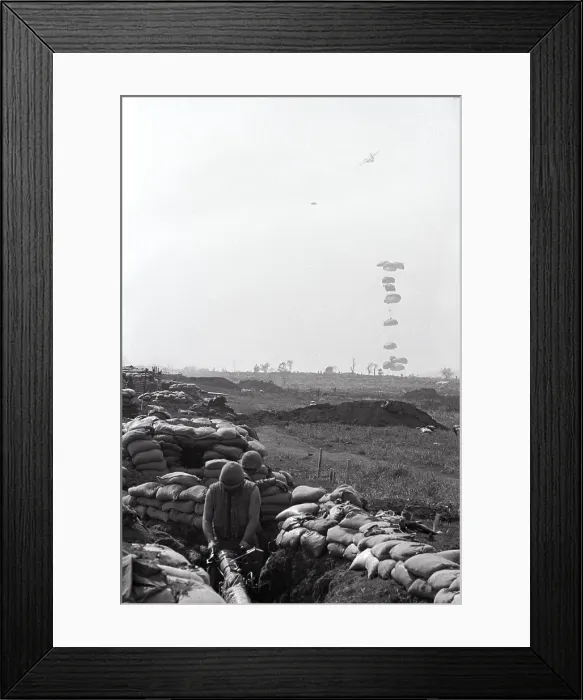 Framed Print : US Transport Plane Dropping Supplies Framed Print : US Transport Plane Dropping Supplies